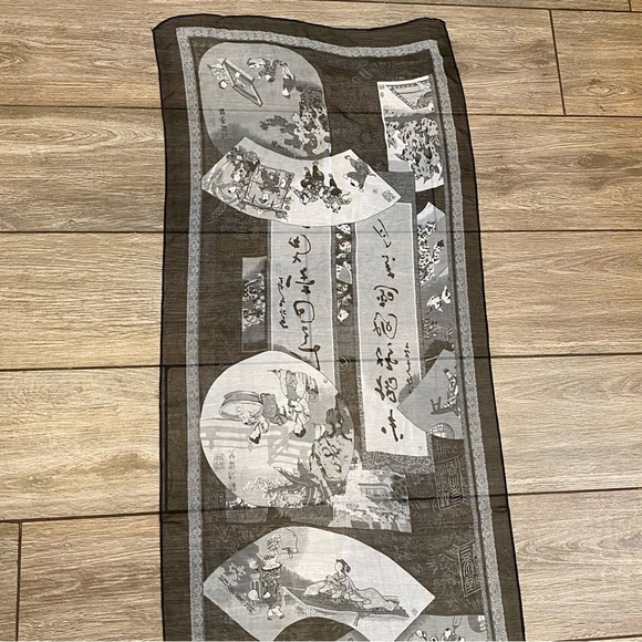 Vintage Sheer Japanese Scarf - Picture 3 of 5